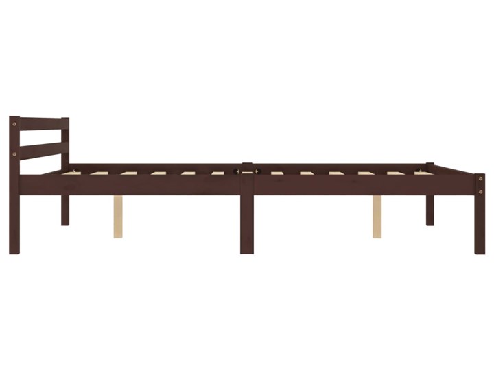 vidaXL Rama łóżka, ciemnobrązowa, lite drewno sosnowe, 140 x 200 cm Pojemnik na pościel Bez pojemnika Łóżko drewniane Styl Nowoczesny