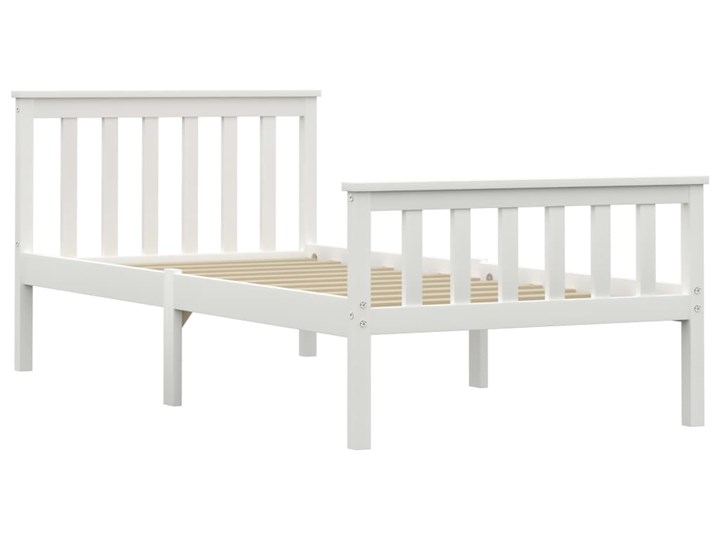 vidaXL Rama łóżka, biała, lite drewno sosnowe, 90 x 200 cm Łóżko drewniane Kategoria Łóżka do sypialni