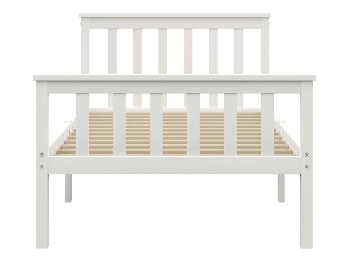 vidaXL Rama łóżka, biała, lite drewno sosnowe, 90 x 200 cm Łóżko drewniane Styl Nowoczesny