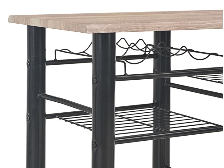 vidaXL 3-częściowy zestaw mebli barowych z półkami, drewno i stal Kategoria Stoły z krzesłami