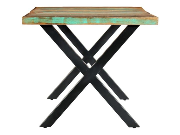 vidaXL Stół do jadalni, 180x90x76 cm, lite drewno z odzysku Sosna Stal Kategoria Stoły kuchenne