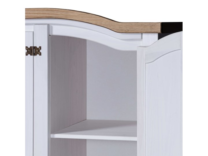 vidaXL Szafa sosnowa w meksykańskim stylu Corona, 3-drzwiowa, biała Wysokość 170 cm Drewno Metal Pomieszczenie Sypialnia