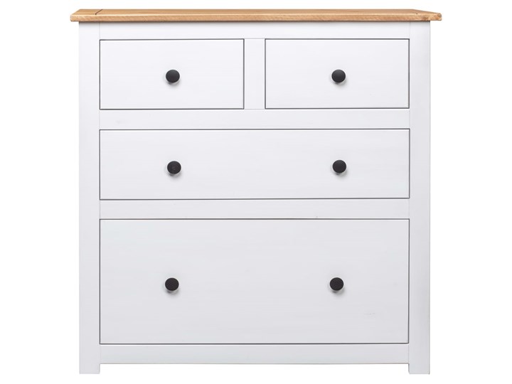 vidaXL Szafka, biała, 80 x 40 x 83 cm, drewno sosnowe, seria Panama Z szufladami Szerokość 80 cm Głębokość 40 cm Pomieszczenie Salon