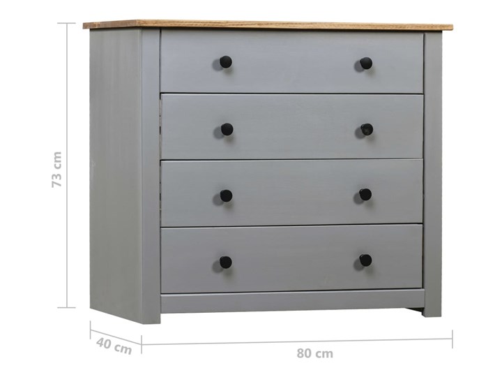 vidaXL Szafka boczna, 80 x 40 x 73 cm, sosna, seria Panama Szerokość 80 cm Z szufladami Pomieszczenie Pokój nastolatka Głębokość 40 cm Szerokość 105 cm Drewno Pomieszczenie Garderoba