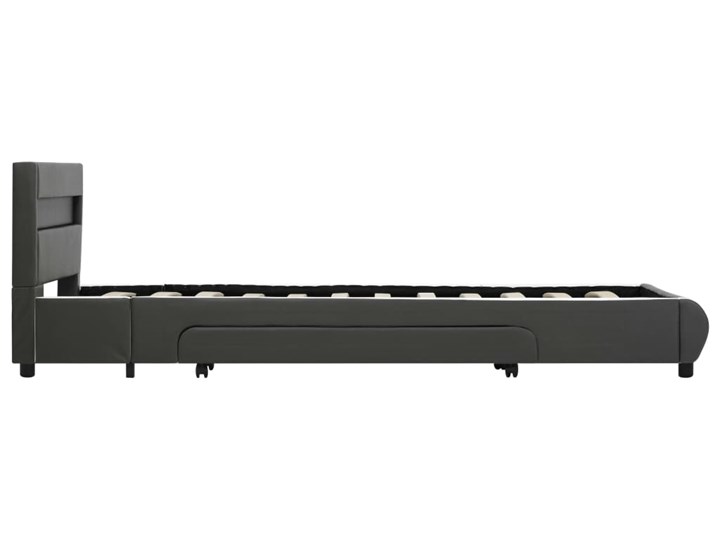 vidaXL Rama łóżka z LED, antracytowa, sztuczna skóra, 90 x 200 cm