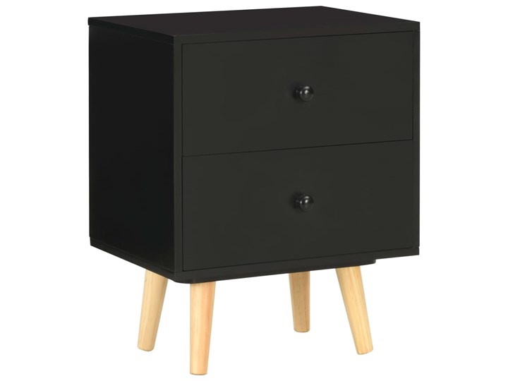 vidaXL Szafki nocne, 2 szt., czarne, 40x30x50 cm, lite drewno sosnowe Płyta laminowana Sosna Płyta MDF Ilość szuflad 2-szuflady