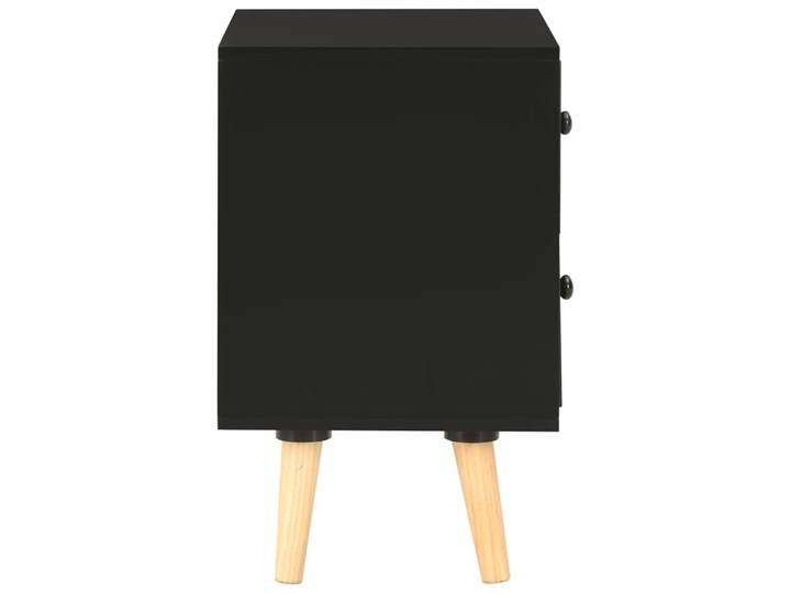 vidaXL Szafki nocne, 2 szt., czarne, 40x30x50 cm, lite drewno sosnowe Sosna Płyta MDF Płyta laminowana Pomieszczenie Sypialnia Kolor Czarny