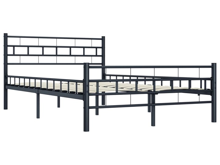 vidaXL Rama łóżka, czarna, stalowa, 120 x 200 cm Łóżko metalowe Metal Kolor Czarny Liczba miejsc Jednoosobowe