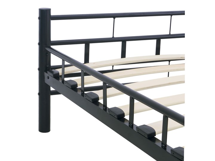 vidaXL Rama łóżka, czarna, stal, 140 x 200 cm Łóżko metalowe Metal Styl Tradycyjny Rozmiar materaca 140x200 cm