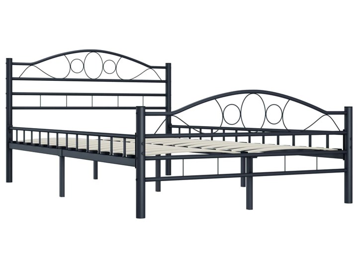 vidaXL Rama łóżka, czarna, stalowa, 120 x 200 cm Łóżko metalowe Pojemnik na pościel Bez pojemnika Metal Rozmiar materaca 120x200 cm