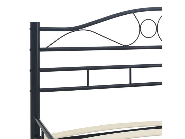 vidaXL Rama łóżka, czarna, stalowa, 120 x 200 cm Metal Łóżko metalowe Kolor Czarny