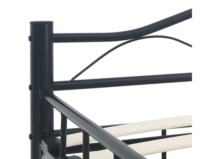 vidaXL Rama łóżka, czarna, stalowa, 120 x 200 cm Łóżko metalowe Metal Kolor Czarny Zagłówek Z zagłówkiem