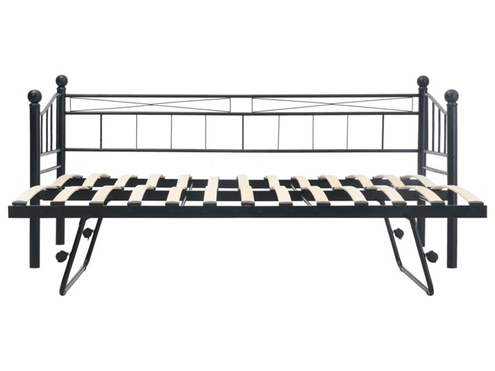 vidaXL Rama łóżka, czarna, stalowa, 180x200/90x200 cm Łóżko metalowe Kategoria Łóżka do sypialni