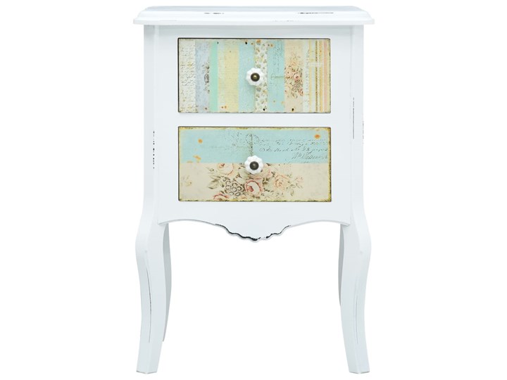 vidaXL Szafka nocna, biało-brązowa, 43x32x65 cm, MDF Płyta MDF Płyta laminowana Szerokość 43 cm Nocne Głębokość 32 cm Na zdjęcia Typ Nocne