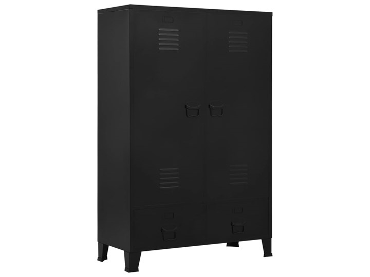 vidaXL Szafa w stylu industrialnym, czarna, 90x40x140 cm, stal Tworzywo sztuczne Metal Szerokość 90 cm Plastik Kategoria Szafy do garderoby