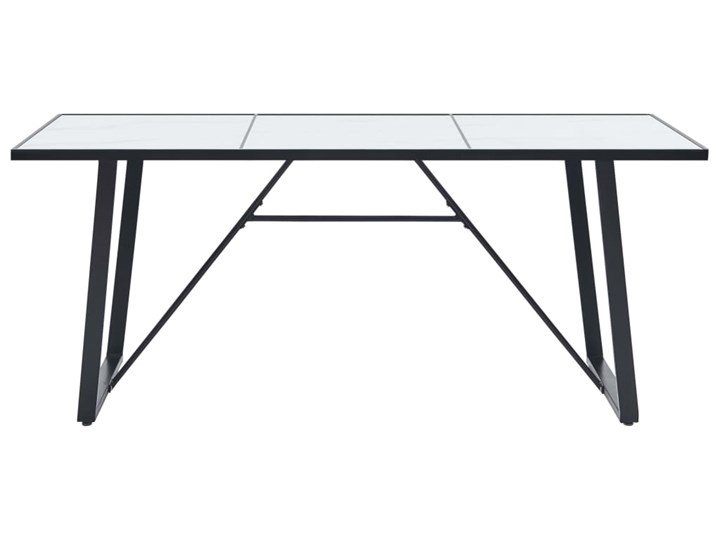vidaXL Stół jadalniany, biały, 200 x 100 x 75 cm, hartowane szkło Metal Rozkładanie Marmur Pomieszczenie Stoły do jadalni