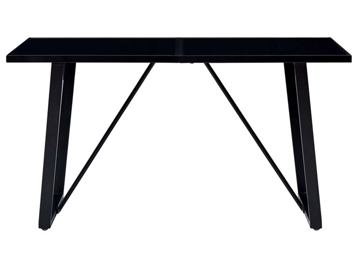 vidaXL Stół jadalniany, czarny, 140 x 70 x 75 cm, hartowane szkło Metal Średnica