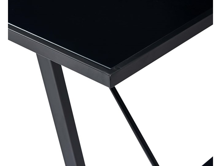 vidaXL Stół jadalniany, czarny, 160 x 80 x 75 cm, hartowane szkło Liczba miejsc Do 6 osób Metal Kształt blatu Prostokątny