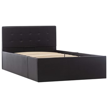 vidaXL Rama łóżka z podnośnikiem, czarna, sztuczna skóra, 100 x 200 cm