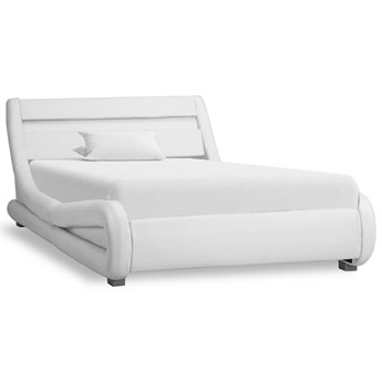 vidaXL Rama łóżka z LED, biała, sztuczna skóra, 100 x 200 cm
