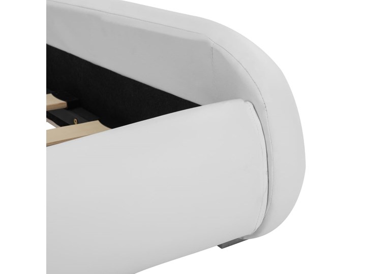 vidaXL Rama łóżka z LED, biała, sztuczna skóra, 120 x 200 cm Łóżko skórzane Ekoskóra Drewno Pojemnik na pościel Bez pojemnika Skóra naturalna Łóżko tapicerowane Kategoria Łóżka do sypialni