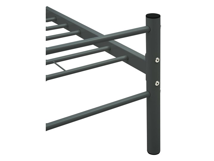 vidaXL Rama łóżka, szara, metalowa, 100 x 200 cm Łóżko metalowe Liczba miejsc Jednoosobowe