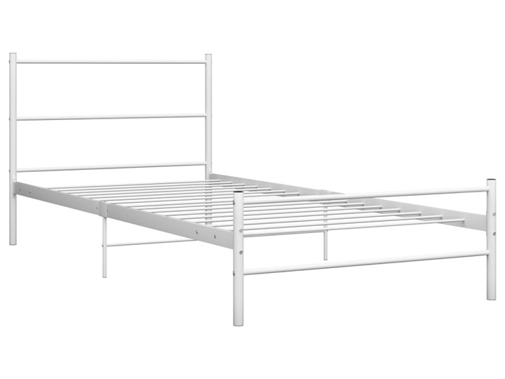vidaXL Rama łóżka, biała, metalowa, 90 x 200 cm Łóżko metalowe Kategoria Łóżka do sypialni