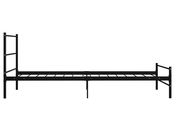 vidaXL Rama łóżka, czarna, metalowa, 90 x 200 cm Łóżko metalowe Zagłówek Z zagłówkiem