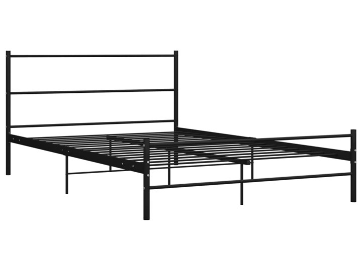 vidaXL Rama łóżka, czarna, metalowa, 140 x 200 cm Łóżko metalowe Kolor Czarny