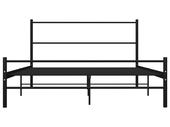 vidaXL Rama łóżka, czarna, metalowa, 140 x 200 cm Łóżko metalowe Zagłówek Z zagłówkiem