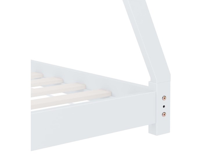 vidaXL Rama łóżka dziecięcego, biała, lite drewno sosnowe, 90 x 200 cm Płyta MDF Domki Kolor Biały