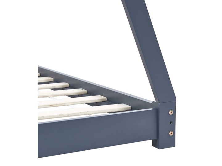 vidaXL Rama łóżka dziecięcego, szara, lite drewno sosnowe, 70 x 140 cm Płyta MDF Domki Kategoria Łóżka dla dzieci