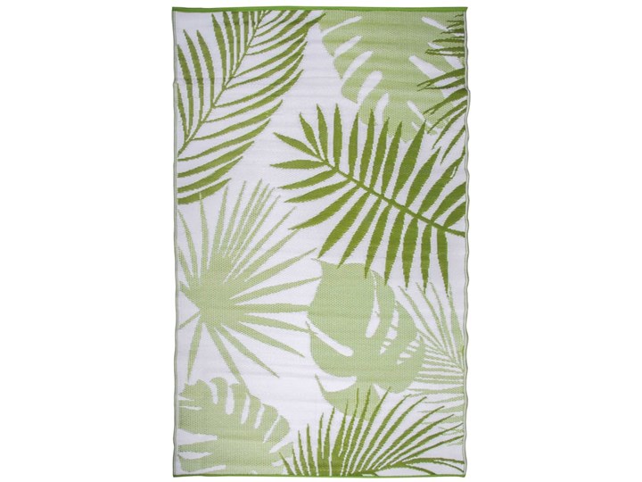 Esschert Design Dywan zewnętrzny, 241x152 cm, wzór w liście, OC22 152x241 cm Dywaniki Poliester Prostokątny Kategoria Dywany Dywany Wiskoza Syntetyk Kolor Biały