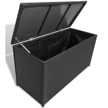 vidaXL Skrzynia ogrodowa, czarna, 120 x 50 x 60 cm, rattan PE