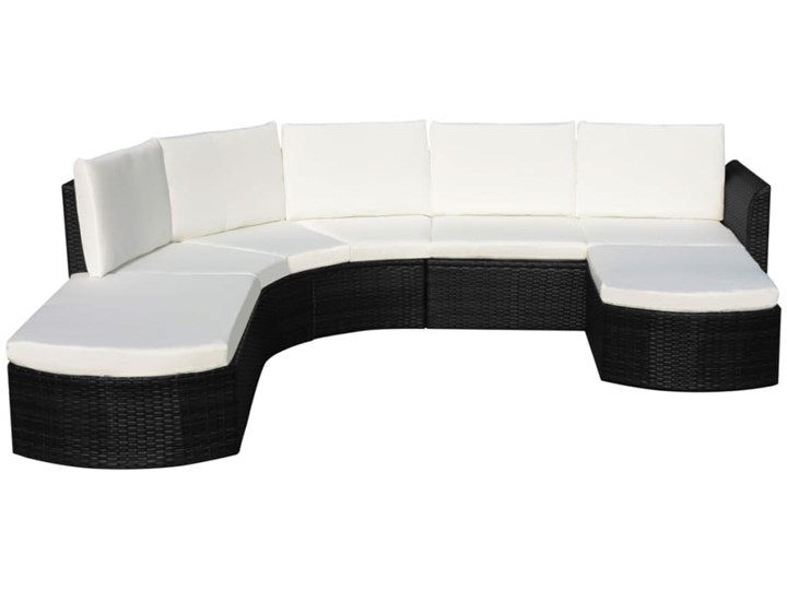 vidaXL 4-cz. zestaw wypoczynkowy do ogrodu, poduszki, rattan PE czarny Zestawy wypoczynkowe Zestawy modułowe Liczba miejsc Pięcioosobowy Zawartość zestawu Sofa