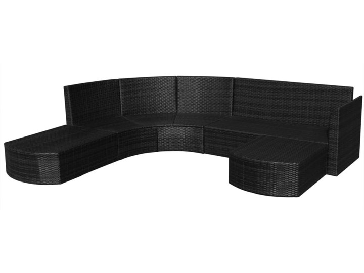 vidaXL 4-cz. zestaw wypoczynkowy do ogrodu, poduszki, rattan PE czarny Zestawy modułowe Zestawy wypoczynkowe Kategoria Zestawy mebli ogrodowych