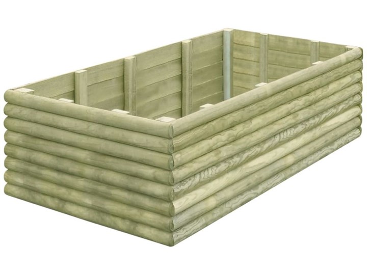 vidaXL Podwyższona donica, 150x106x48 cm, impregnowana sosna, 19 mm Drewno Donica ogrodowa Donica balkonowa Kategoria Donice ogrodowe Kolor Beżowy