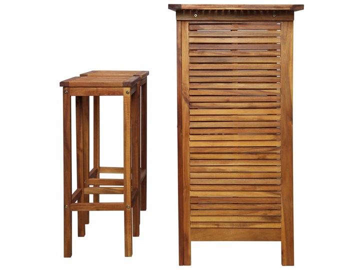 vidaXL Stolik barowy i hokery, 3 elementy, lite drewno akacjowe Liczba krzeseł 3 krzesła