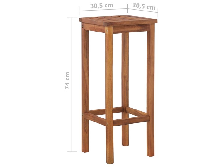 vidaXL Stolik barowy i hokery, 3 elementy, lite drewno akacjowe Pomieszczenie Jadalnia Liczba krzeseł 3 krzesła