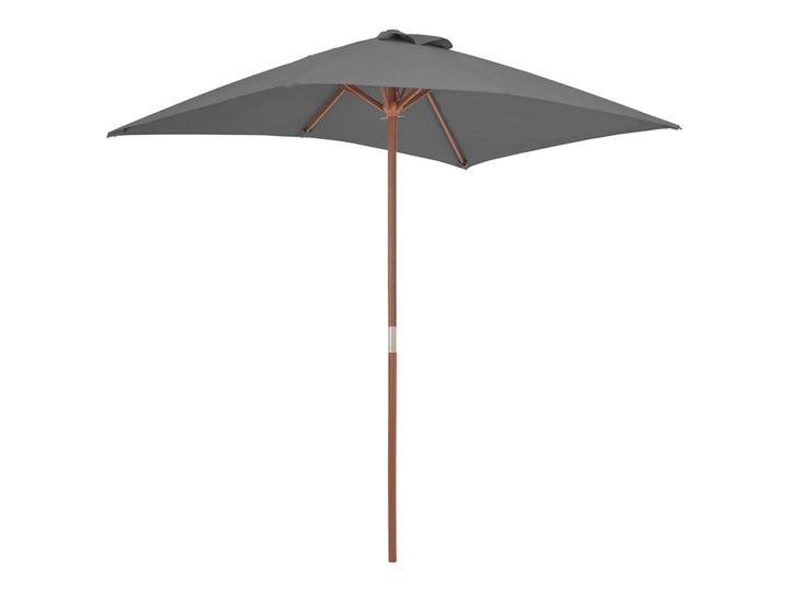 vidaXL Parasol ogrodowy na drewnianym słupku, 150 x 200 cm, antracyt Parasole Kolor Szary Kategoria Parasole ogrodowe