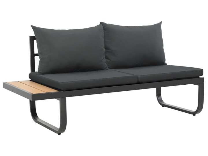 vidaXL Sofa ogrodowa ze stołem i poduszkami, narożna, aluminium, WPC Drewno Narożnik Kategoria Sofy ogrodowe