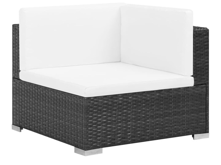 vidaXL 6-cz. zestaw wypoczynkowy do ogrodu, poduszki, rattan PE czarny Stal Technorattan Tworzywo sztuczne Zestawy modułowe Zestawy wypoczynkowe Kolor Beżowy