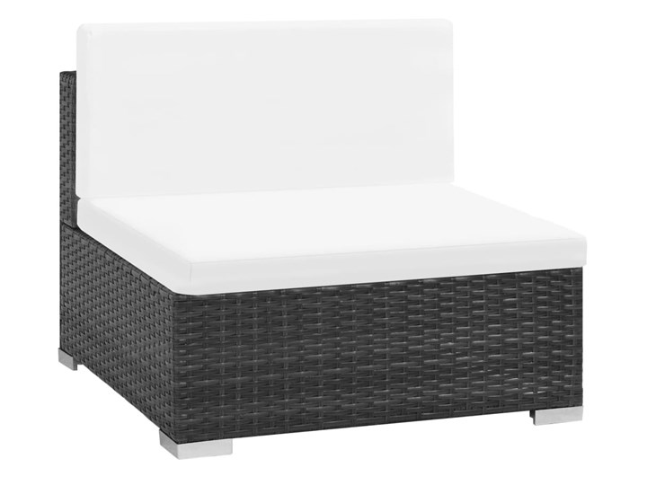 vidaXL 6-cz. zestaw wypoczynkowy do ogrodu, poduszki, rattan PE czarny Zestawy modułowe Stal Zestawy wypoczynkowe Technorattan Tworzywo sztuczne Kolor Biały