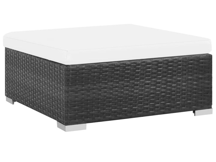 vidaXL 6-cz. zestaw wypoczynkowy do ogrodu, poduszki, rattan PE czarny Stal Zawartość zestawu Sofa Technorattan Zestawy modułowe Tworzywo sztuczne Zestawy wypoczynkowe Zawartość zestawu Stolik