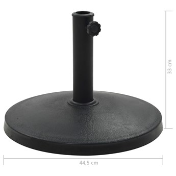 vidaXL Podstawa pod parasol ogrodowy, okrągła, żywica, 10 kg, czarna