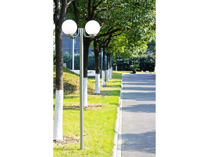 vidaXL Lampa ogrodowa na słupku, 2 kule, 220 cm