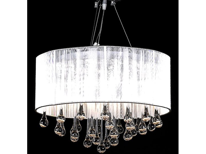vidaXL Żyrandol z 85 kryształami (biały) Metal Szkło Tworzywo sztuczne Kategoria Lampy wiszące Lampa z abażurem Lampa z kryształkami Styl Glamour