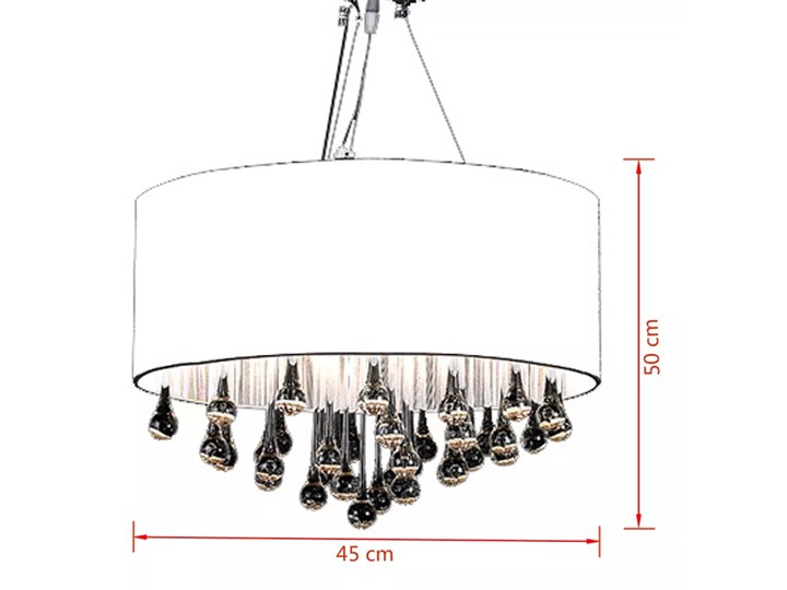 vidaXL Żyrandol z 85 kryształami (biały) Tworzywo sztuczne Metal Szkło Lampa z abażurem Lampa z kryształkami Kategoria Lampy wiszące