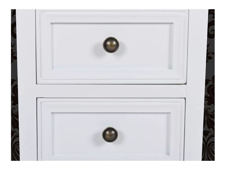 vidaXL Szafki nocne z 2 szufladami, 2 szt., MDF, białe Drewno Płyta MDF Płyta laminowana Sosna Styl Vintage