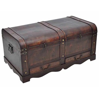 vidaXL Drewniany kufer, duży, brązowy